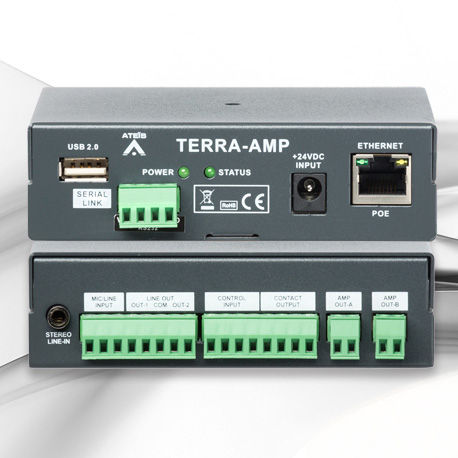 Double-Décodeur Audio sur-IP-Amplifié-Terra-EXA - Public Address